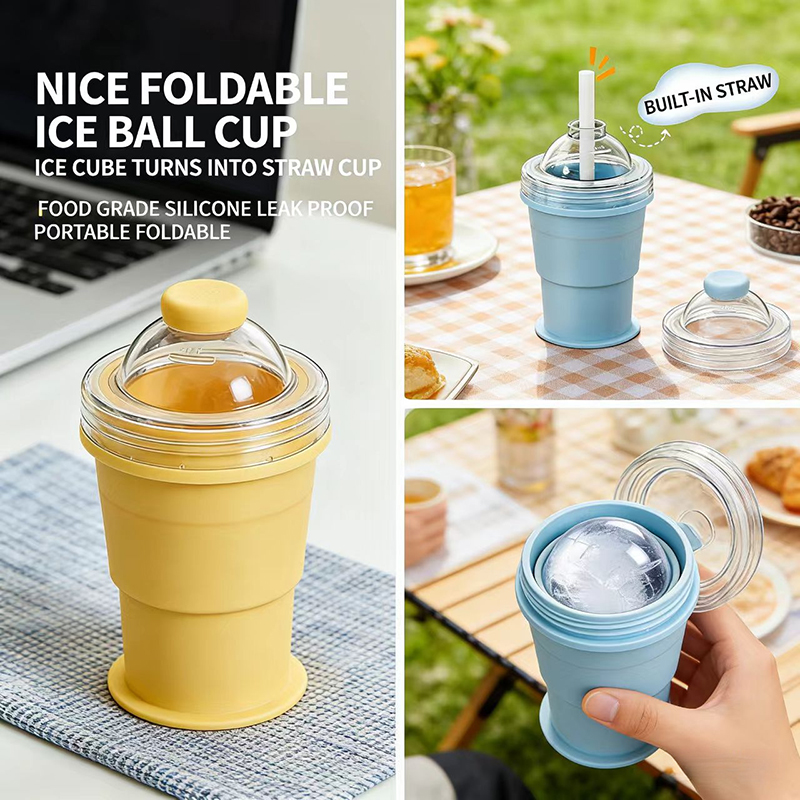 كوب سيليكون قابل للطي 2 في 1 م - مراجعة Ice Mold Sphere وسعره